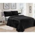 Elegancka welurowa narzuta na łóżko 160x200cm kolor czarny - zdjęcie 1