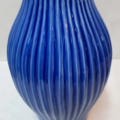 Wazon wysoki prążkowany niebieski 30 cm ceramika - zdjęcie 2