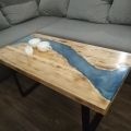 Ławy z drewna z żywicą - 100 X 50 cm - zdjęcie 2