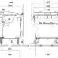 Weber kontener pojemnik na odpady 1100L LID EN 840 - zdjęcie 3