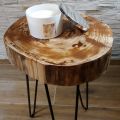 Stolik drewniany, kawowy, ekologiczny, plaster drewna, loft, nowy - zdjęcie 4