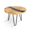 Okrągły stolik kawowy marczukita drewno żywica - zdjęcie 1