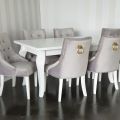 Krzesło tapicerowane z kołatką Bari szare - zdjęcie 2
