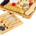 Deska do serwowania przekąsek bambusowa + miseczki noże - zdjęcie 3