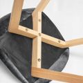 Krzesło welurowe drewniane nogi szare - zdjęcie 4
