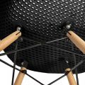 Krzesło skandynawskie nowoczesne z drewnianymi nogami czarne - zdjęcie 3