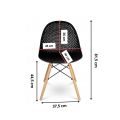 Krzesło skandynawskie nowoczesne z drewnianymi nogami czarne - zdjęcie 2