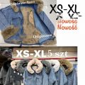 Damska jeansowa zimowa kurtka, odpinane futro, Rozm:xs-xl
