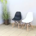 Krzesło białe typ skandynawskie, na drewnianych nogach - zdjęcie 4
