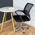 Krzesło biurowe, fotel obrotowy do biurka L520 czarny, siatka - zdjęcie 4
