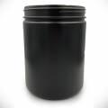 Pojemnik czarny zakręcany Cylindrical Jar 1500ml 120CT HDPE - zdjęcie 1