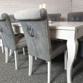 Krzesło w stylu Hampton tapicerowane szare - producent