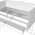 Łóżko podwójne HOMNES 200x90 + szuflady + barierka - zdjęcie 4