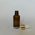 Butelka szklana 30 ml z pipetą złotą