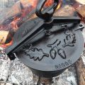 Kociołek żeliwny grill myśliwski patelnia ruszt - zdjęcie 2